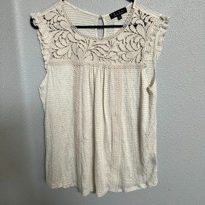 NWT TRIXXI Clothing Co Tank Top w/ Crochet Neckline Detail